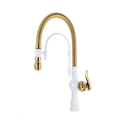 شیر ظرفشویی فنری مدل رادین نوتریکا رنگ سفید طلایی