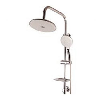 علم دوش دوکاره مدل رسوبگیر دکمه ای گرد رنگ کروم (استیل)