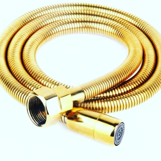 شلنگ توالت برنجی طلایی
