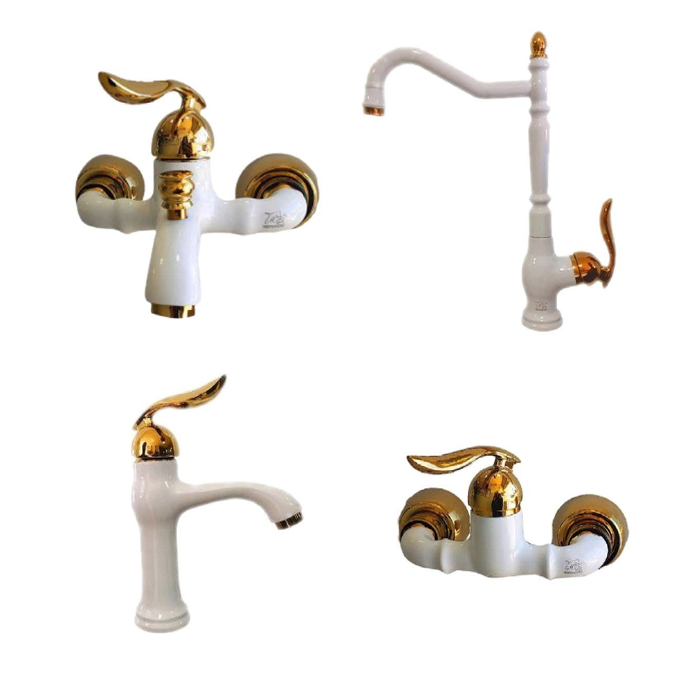 شیرآلات ترموزا مدرن مدل کیان سفید طلایی