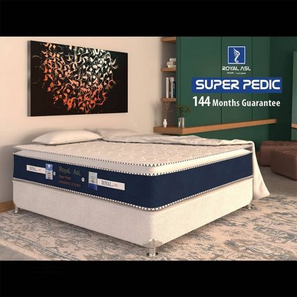 تشک رویال اصل سوپر طبی فنری پد دار تکنفره  ۱۲سال ضمانت سایز200×90