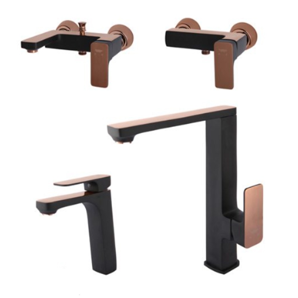 شیرآلات راسان مدل گارنت مشکی رزگلد