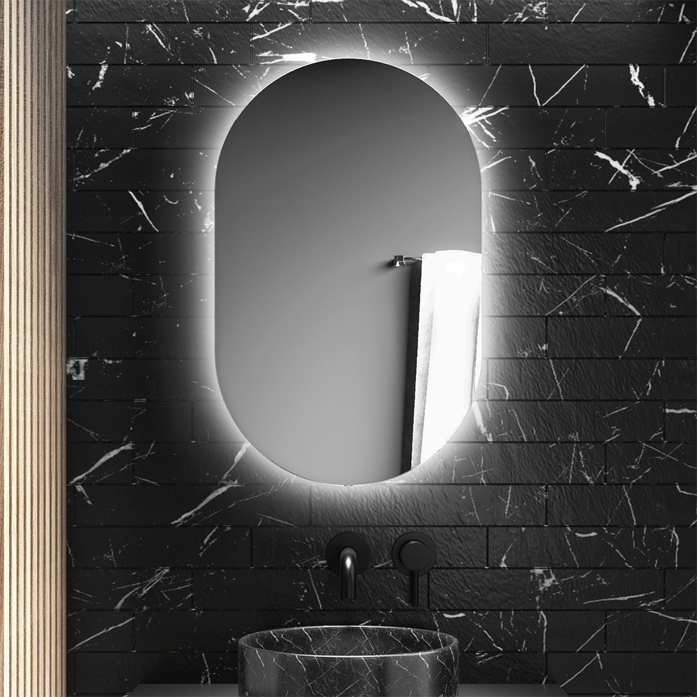 آینه بک لایت دو کله گرد (کپسولی) 50 * 70 سانتیمتر مدل G5070