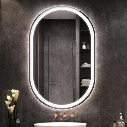 آینه بک لایت و رینگ لایت دو کله گرد (کپسولی) 60 * 80 سانتیمتر مدل G6080-SM