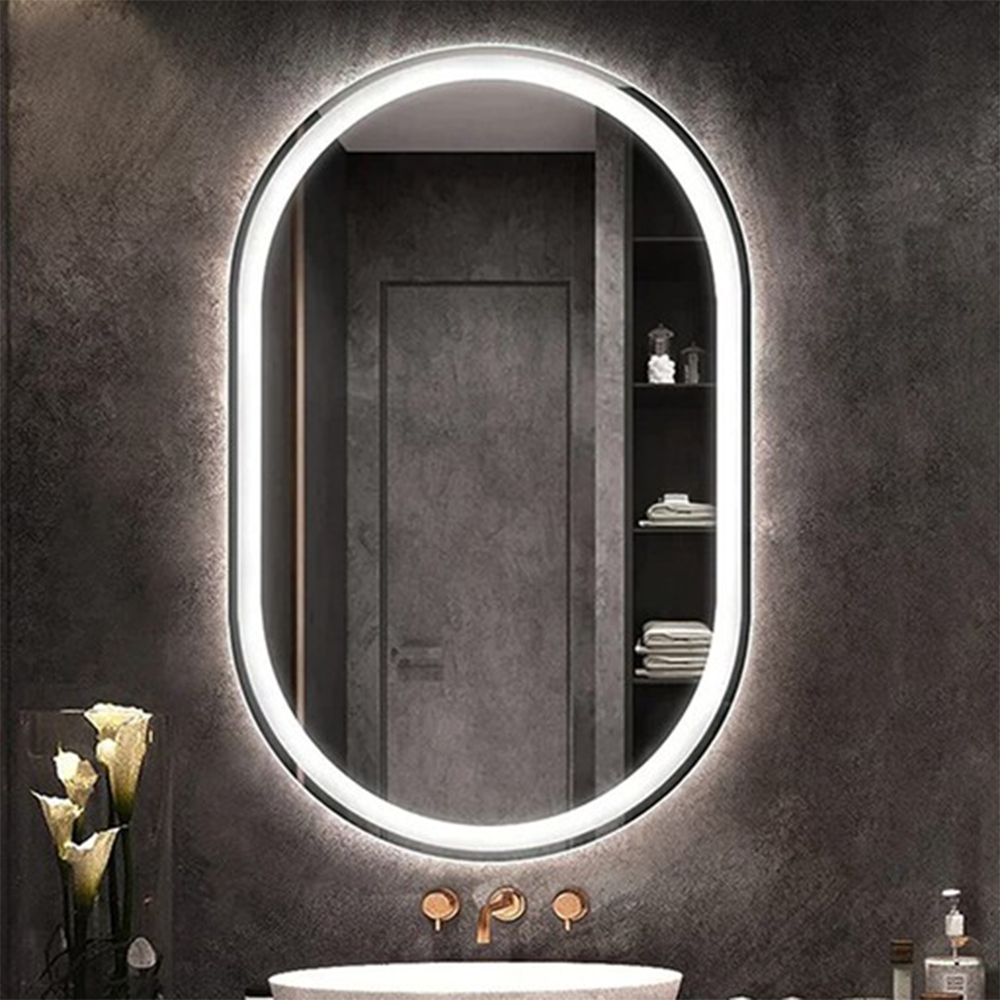 آینه بک لایت و رینگ لایت دو کله گرد (کپسولی) 50 * 70 سانتیمتر مدل G5070-SM